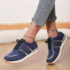 Breathable Colorblock Sneakers Low Top Lace Up Shoes
