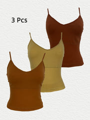 Solid Cami Top V Neck Sleeveless Women's Lingerie