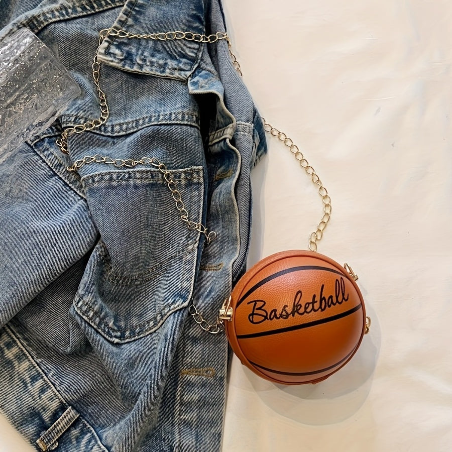 Small Basketball Ball Bag Zipper Crossbody Bag Women's Coin Purse