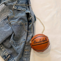 Small Basketball Ball Bag Zipper Crossbody Bag Women's Coin Purse