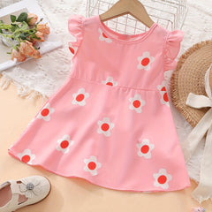 Baby Girls Casual Ruffled Flower Dress for Summer Party