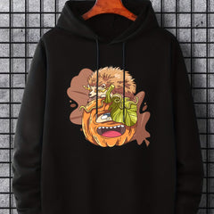 Men's Cartoon Animal Graphic Hoodie Drawstring Sweatshirt