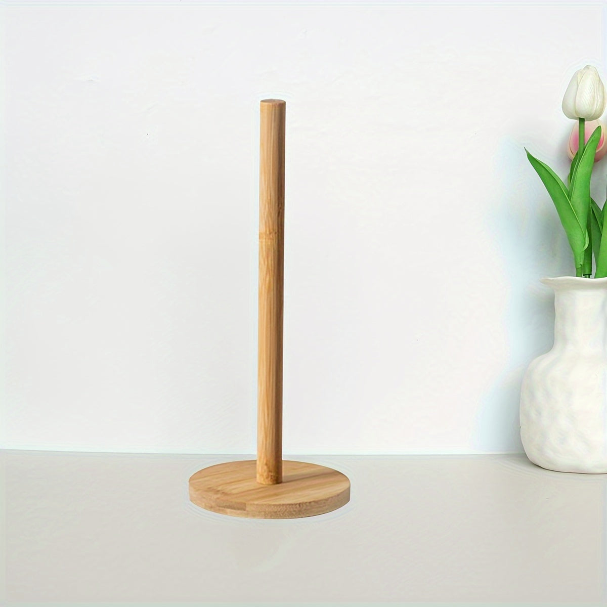Bamboo Kitchen Paper Towel Holder Lazy Rag Storage Shelf