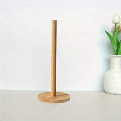 Bamboo Kitchen Paper Towel Holder Lazy Rag Storage Shelf