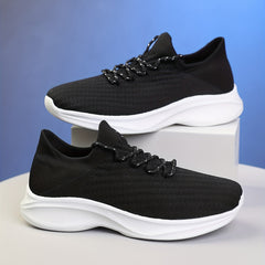 Men's Lace Up Knit Sneakers Breathable Casual Shoes