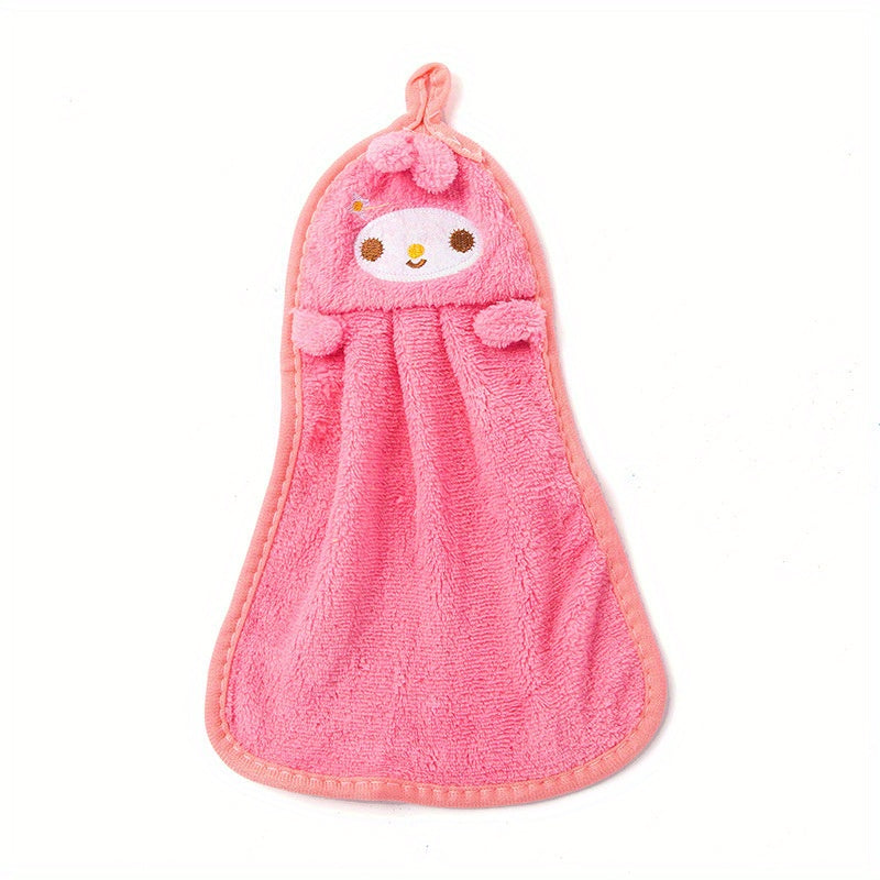 Fast Drying Coral Fleece Hanging Towel for Bathroom and Kitchen
