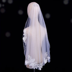 Short Bridal Veil Lace Maturity Holiday Parties Wedding