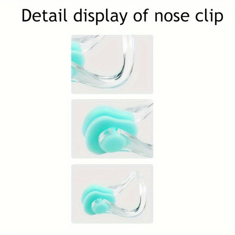 Swimming Earplugs & Nose Clip Set - Silicone Material