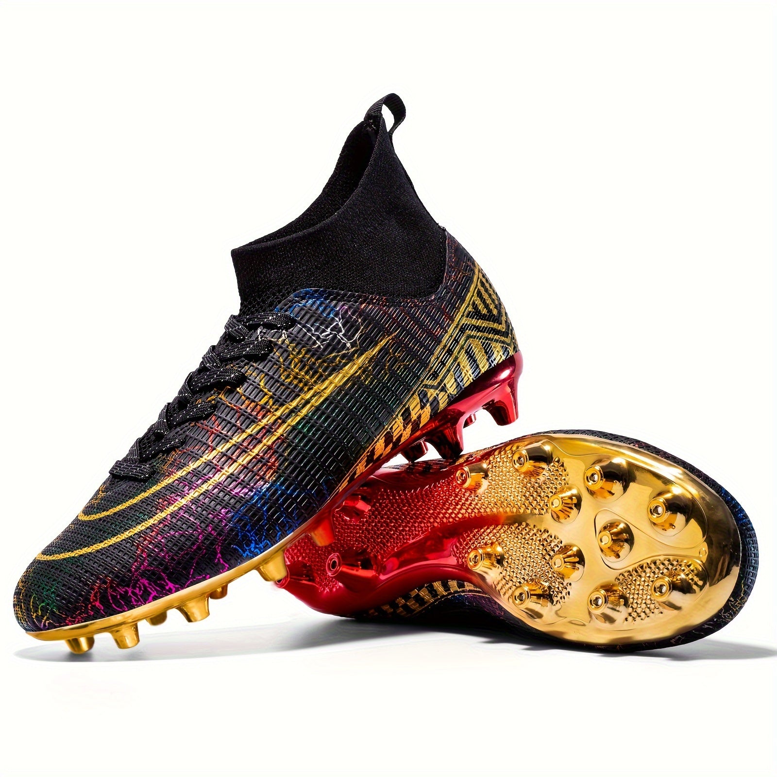 Boy's High Top Non Slip AG Football Cleat Professional Soccer Shoes