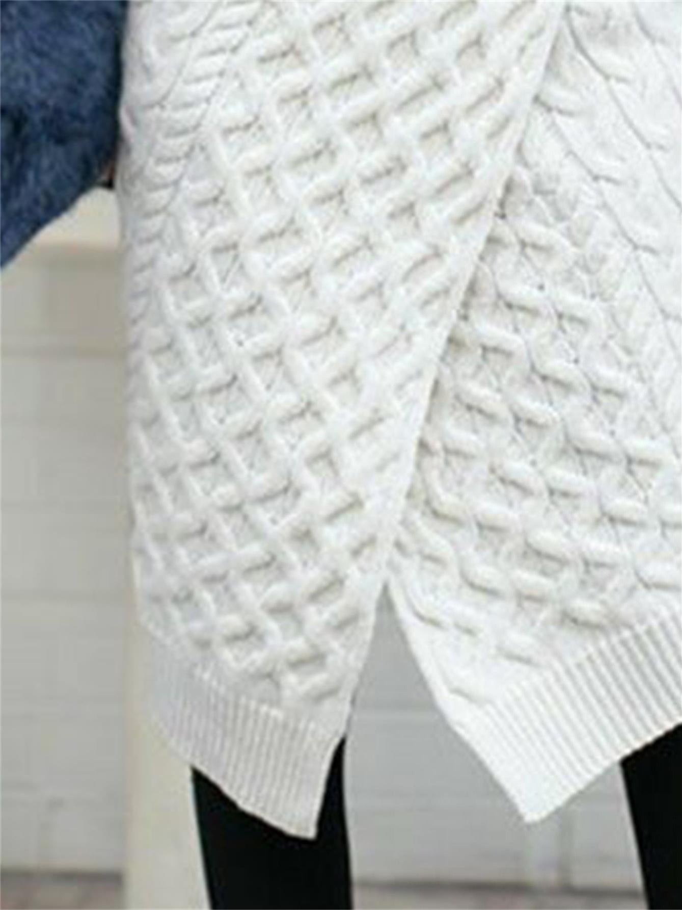Women's Solid Split Sweater Skirt
