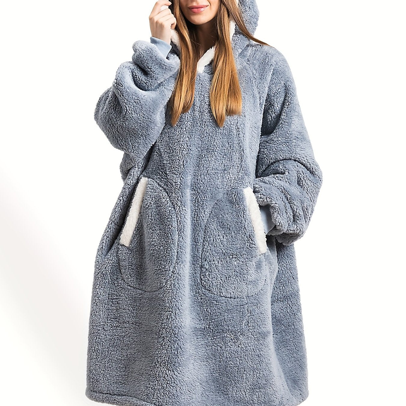 Women's Oversized Wearable Blanket with Pocket
