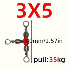 15pcs T-shaped Fishing Swivels 3-way Connector Ball Bearing Swivels