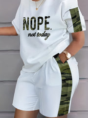 Casual 2-Piece Set: T-shirt & Workout Shorts for Women
