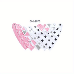 5pcs Baby Cotton Absorbent Bibs Newborn Feeding Bibs