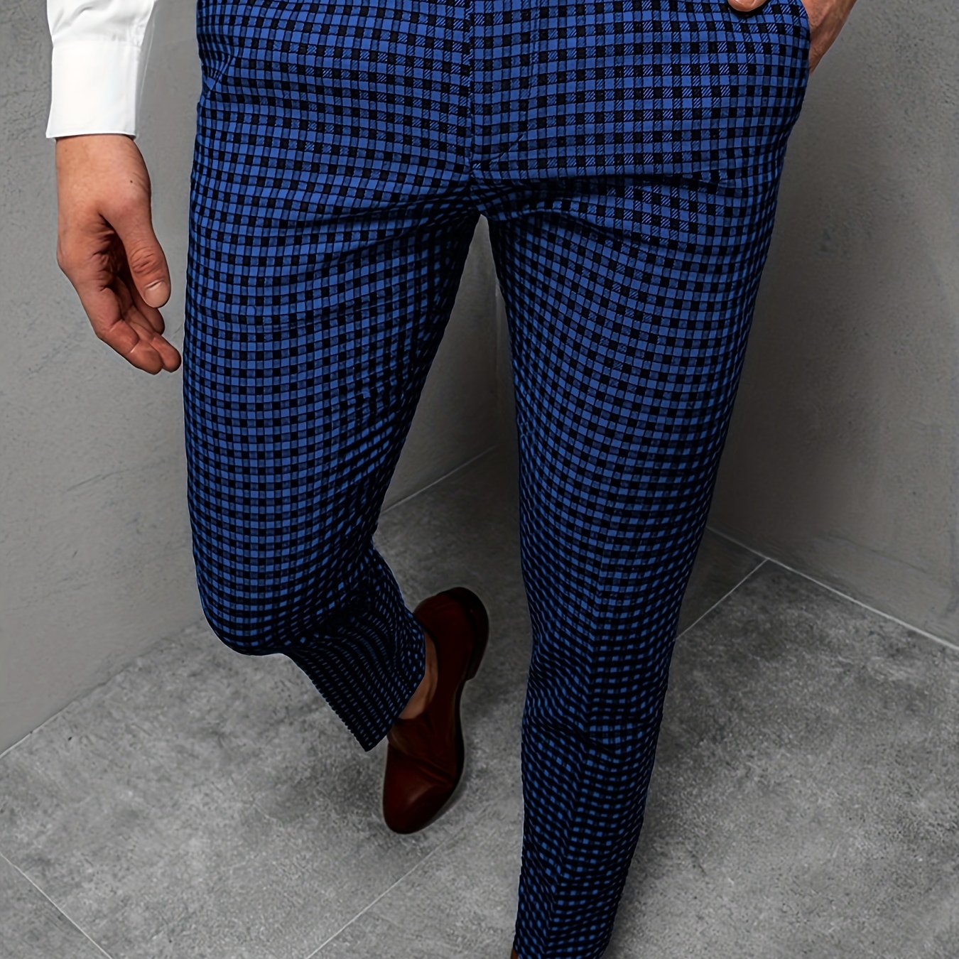 Men's Plaid Casual Business Suit Pants