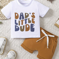 Boys Letter Print T-Shirt & Shorts Set