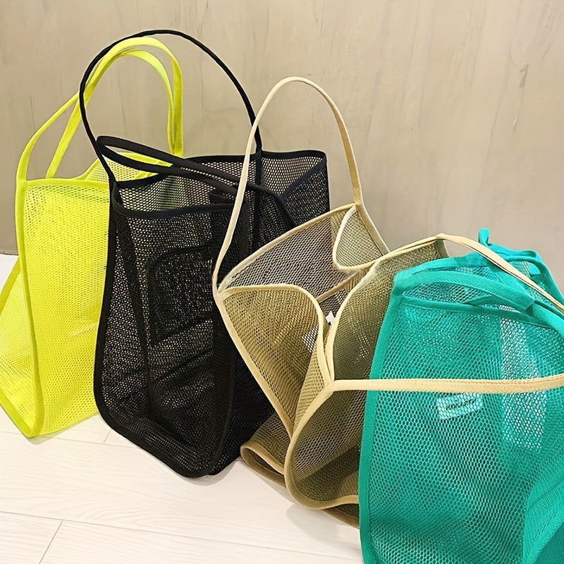 Large Capacity Mesh Beach Bag Foldable Kids Sea Shell Bags