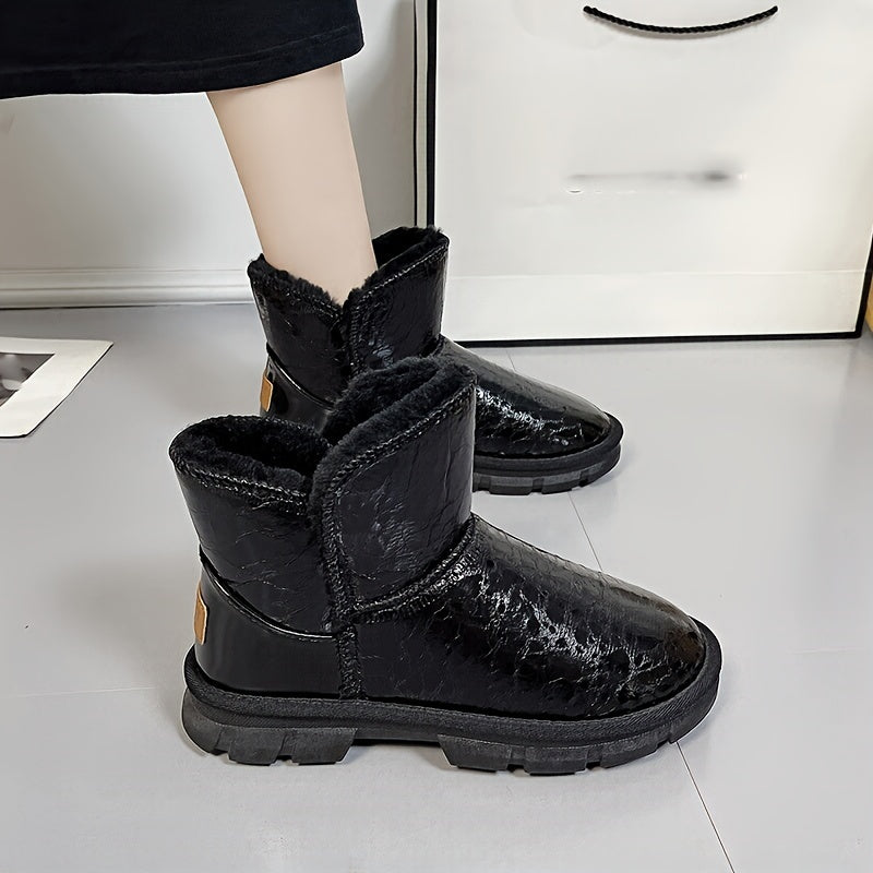 Women's Non slip Solid Thickened Medium Tube Snow Boots