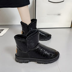 Women's Non slip Solid Thickened Medium Tube Snow Boots