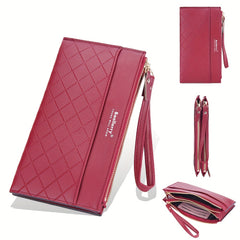 Multifunctional Girls Long Wallet Double Zipper Clutch Bag