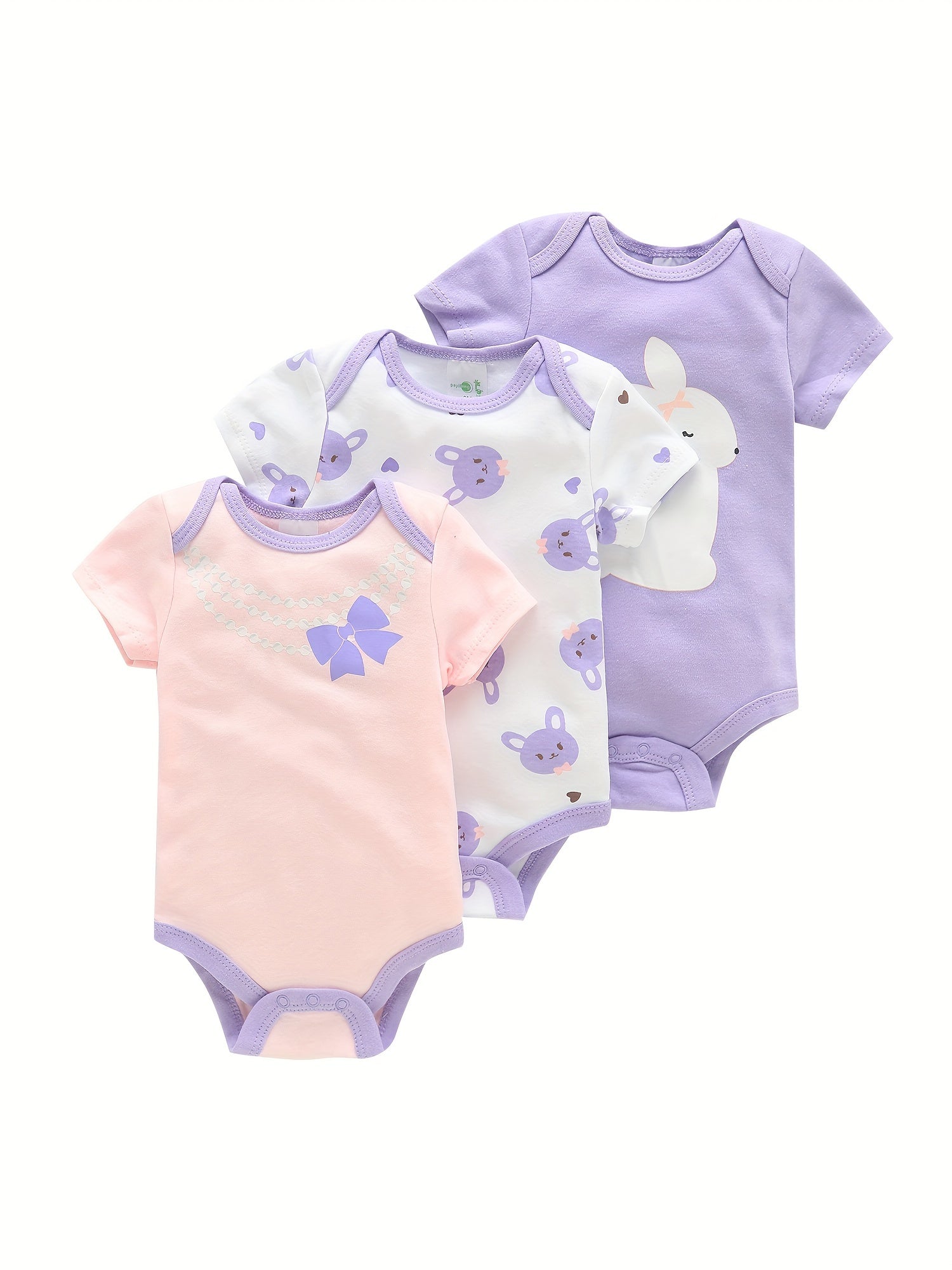 3pcs Baby Graphic One-piece Clothes Newborn Cotton Summer Romper
