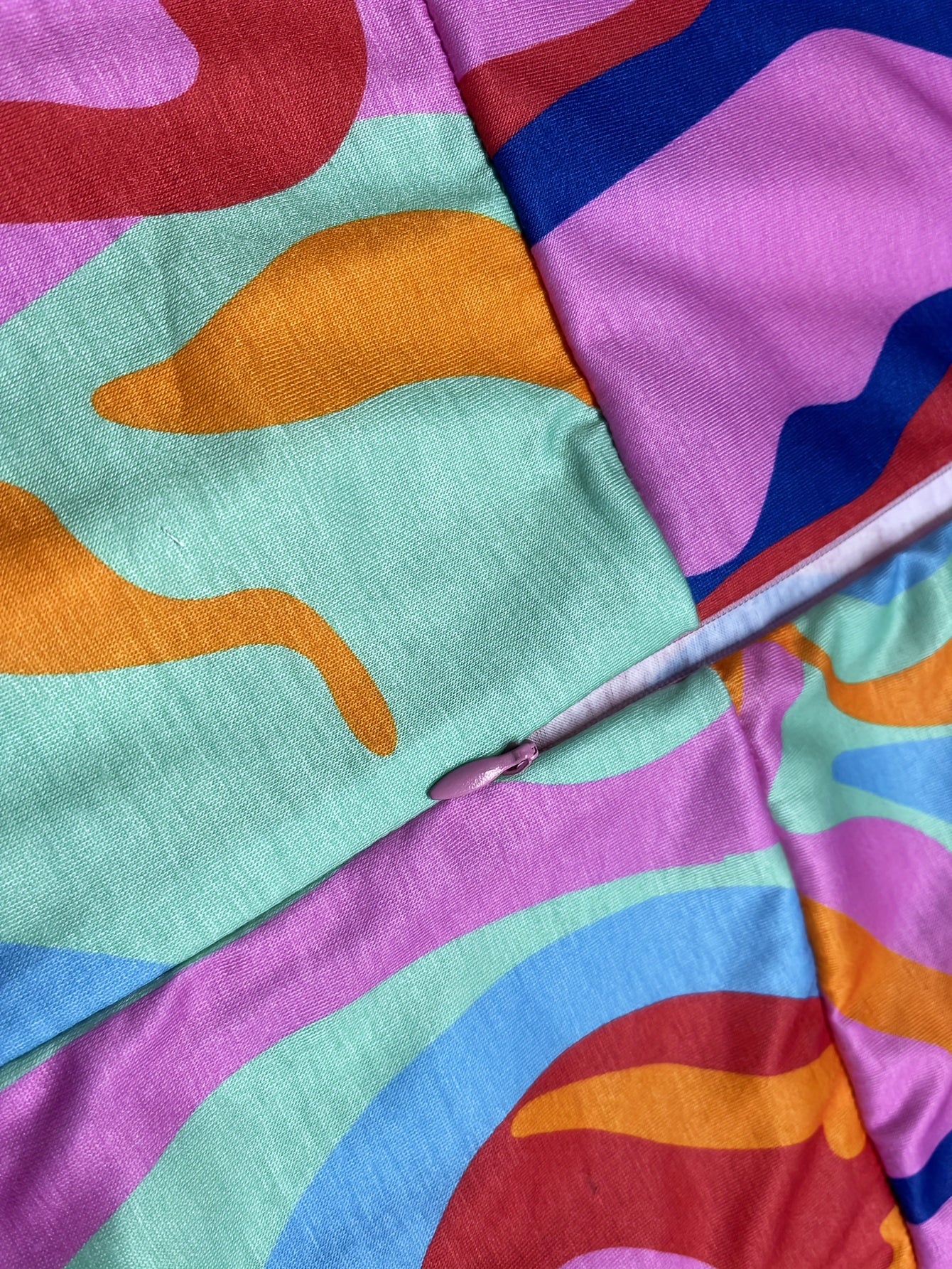 Colorblock Abstract Print V Neck Jumpsuit