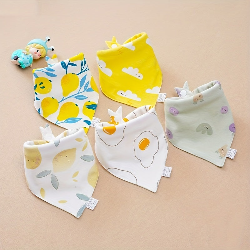 2pcs Soft Cotton Baby Drool Bibs Triangle Scarf