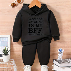 Baby Love Letter Print Hoodie Trousers Set