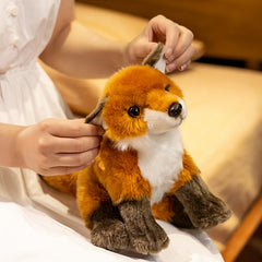 Realistic Fox Plush Toy Soft Orange & Stuffed Animal with Brown Ears