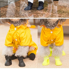 4pcs Waterproof Dog Shoes Non-slip Anti-dirty Dog Boots