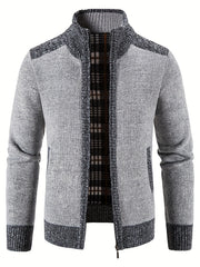 Men's Casual Full Zip Cardigan Knitted Sweater Coat With Pockets