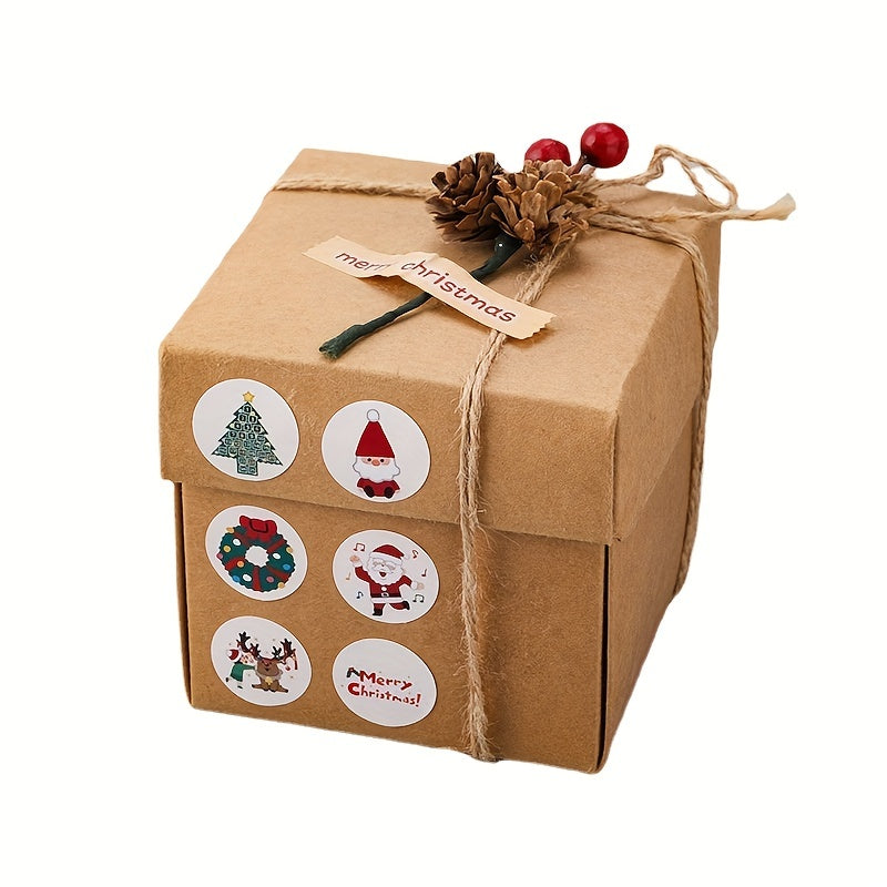 500pcs Cartoon Christmas Gift Stickers Self-adhesive for Various Surfaces