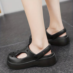 Women's Platform Clogs Hollow Out Closed Toe Slip-On Sandals
