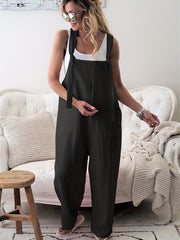 Sleeveless Overall Jumpsuit Casual Wide Leg Jumpsuit