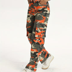Bird Print Cargo Jeans Street Casual Style Denim Pants