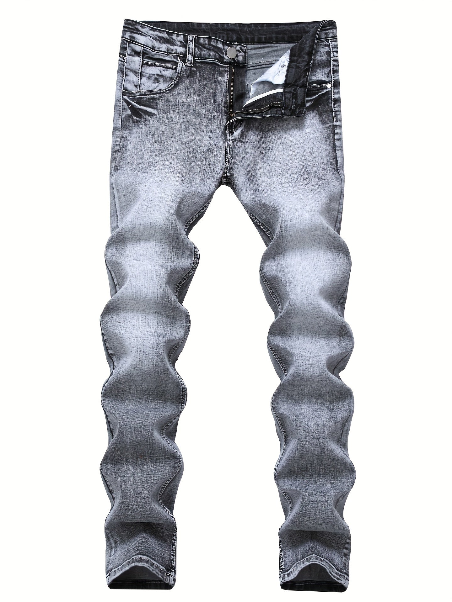 Men's Slim Fit Cotton Jeans Casual Stretch Washed Denim Pants