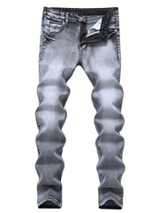 Men's Slim Fit Cotton Jeans Casual Stretch Washed Denim Pants