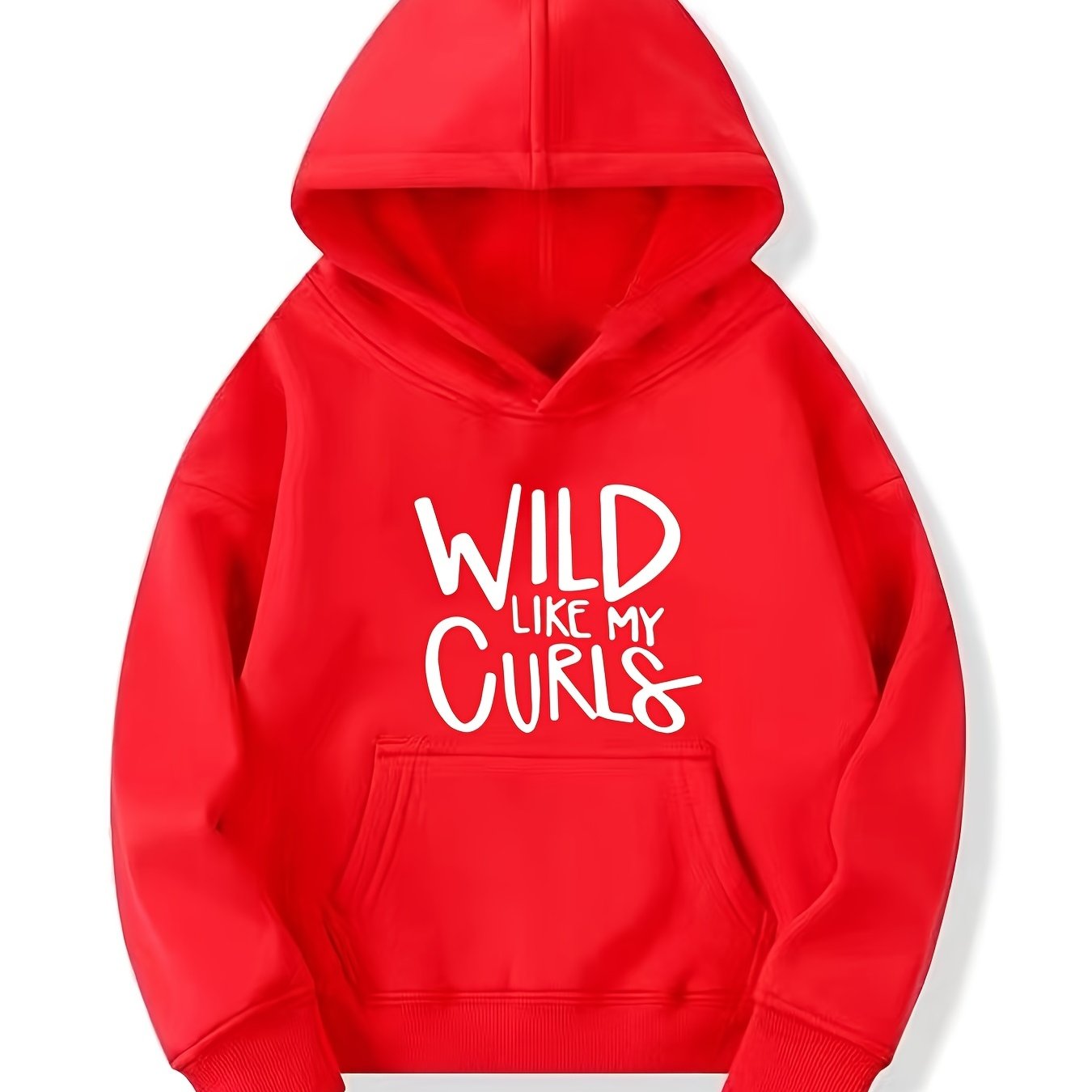 Girls Wild Like My Curls Hooded Sweatshirt Top Youth Girls' Long Sleeve Hoodie