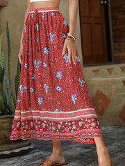 Floral Print Drawstring Waist Skirt for Women