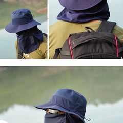 Quick Drying Sun Hat with Face Covering Bucket Hat for Outdoor