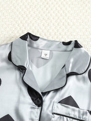 Girls Satin Pajama Set Short Sleeve PJ Set