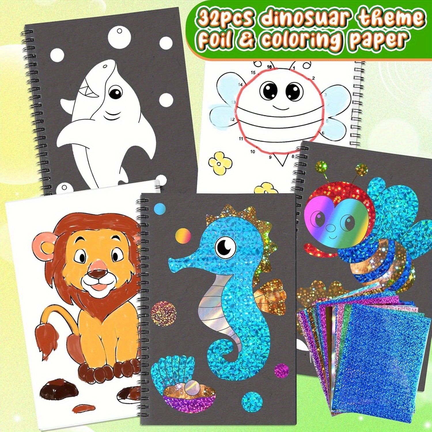 Foil Craft Animal DIY Art Kit - Creative No Mess Art Fun Set for Kids