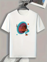 Retro Disco Pattern Print Men's Comfy Sports T-shirt