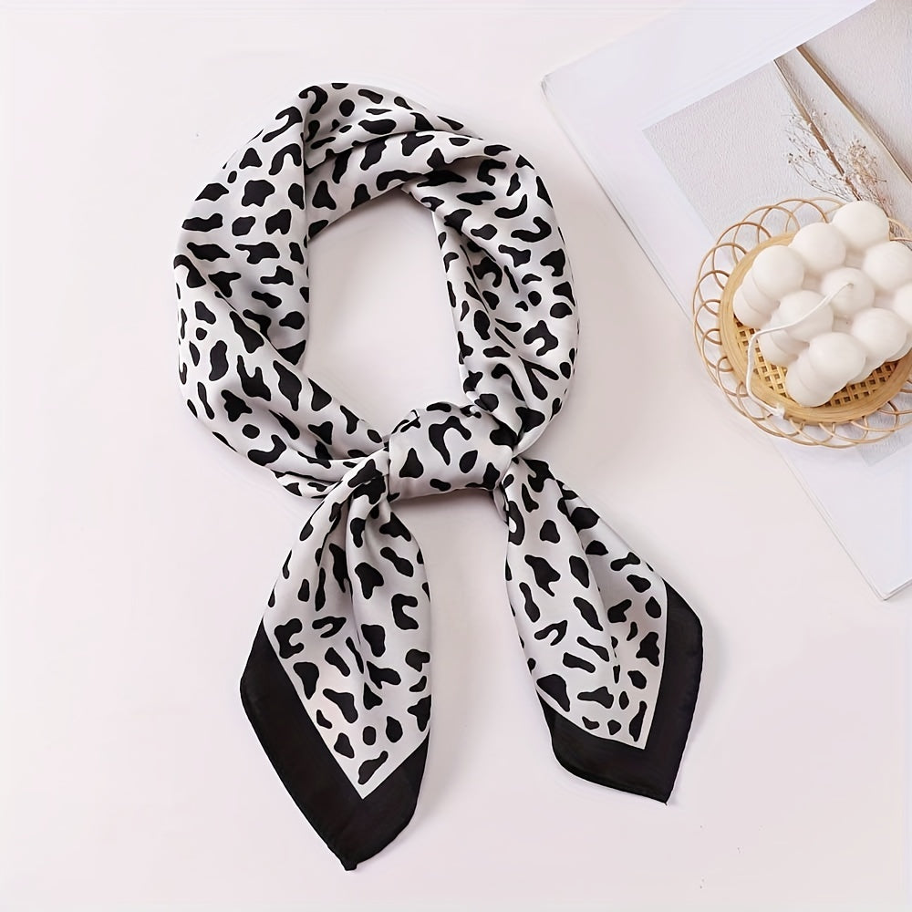 Leopard Print Bandana Vintage Silk Headscarf