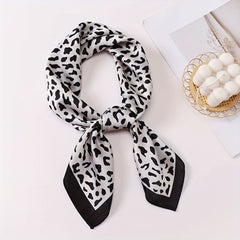 Leopard Print Bandana Vintage Silk Headscarf