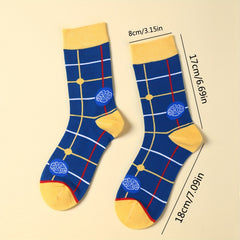 Colorblock Plaid Socks Women's Mid Tube Stockings