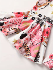 Baby Girls Cowgirl Floral Flared Overalls Outfit