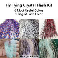 6 Bags Colorful Flies Tying Materials Supplies
