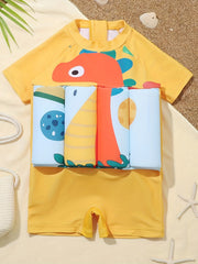 Dino Print Baby Boys Swimsuit with Buoyancy