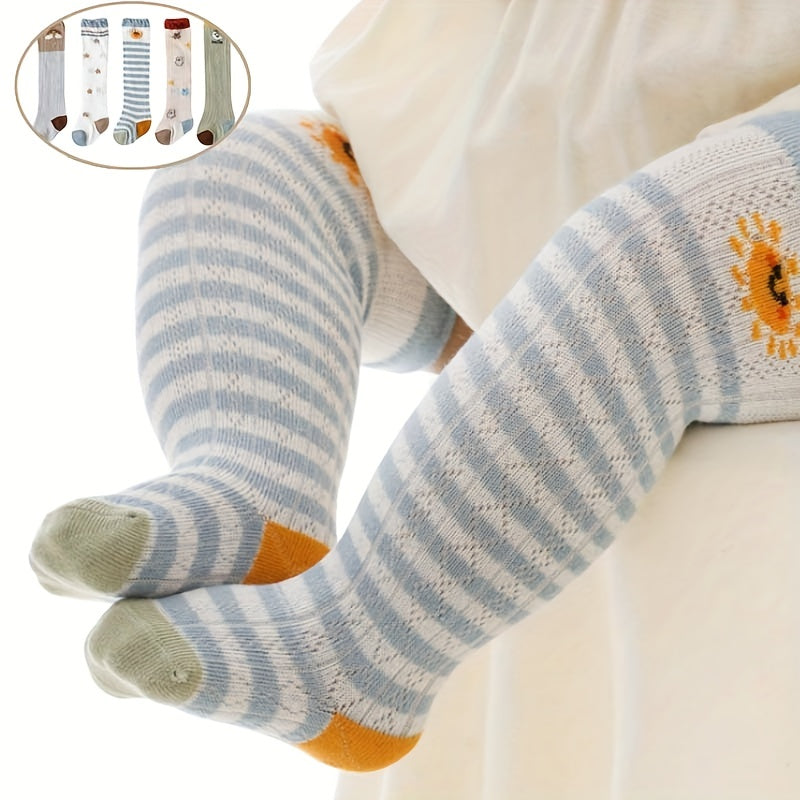 Baby Summer Long Tube Mesh Socks - Mosquito Repellent Knee Length Cartoon Socks